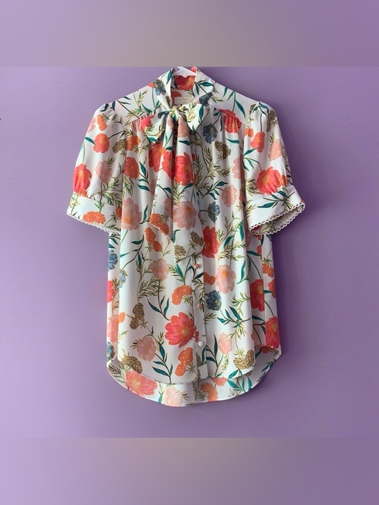 kate spade Tops - Kate Spade Blossom Tie Neck Blouse